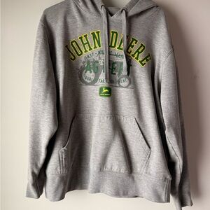 John Deere Gray and Green Men's Hoodie